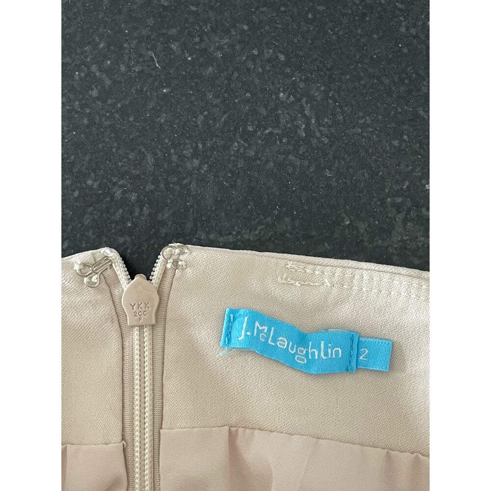 J.McLaughlin tan stretchy pencil skirt with button detail 2 - Picture 9 of 11